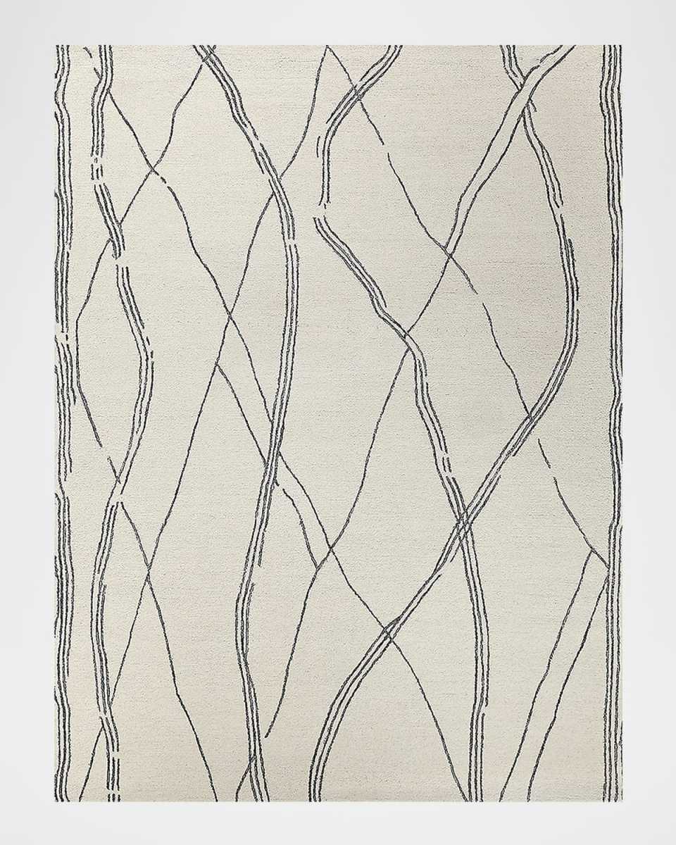 Tangiers Hand-Tufted Ivory/Black Rug, 6' x 9'